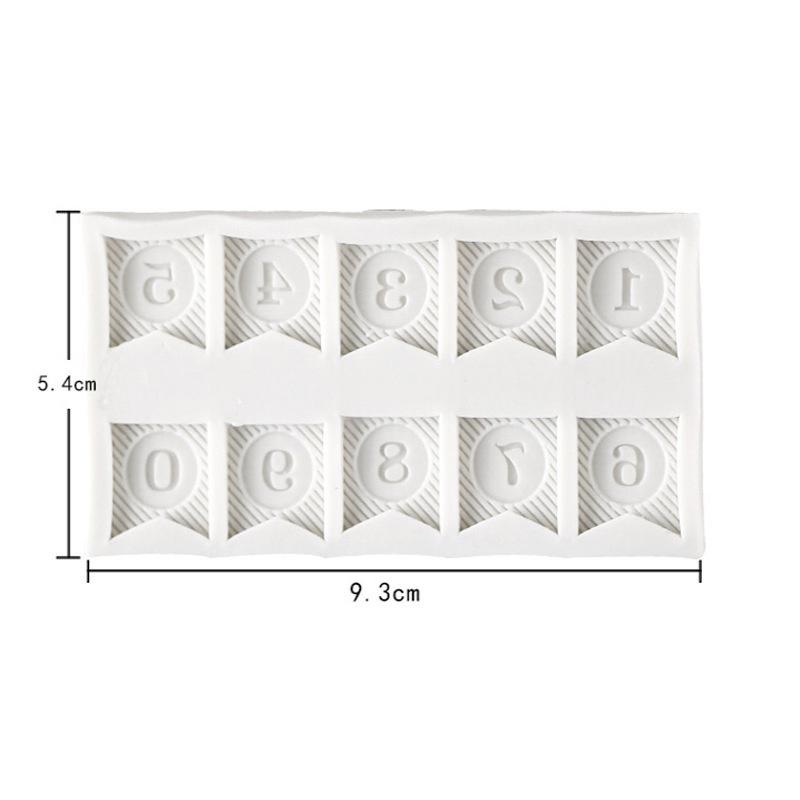 

Capital Letter 0-9 Number Flag Banner Silicone Mold Fondant Chocolate Moulds DIY Handmade Molds Cake Decorating Tool Bakeware