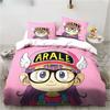 New Cute Cartoon DR S-Slump Arale Anime Printed Bed Set Duvet Cover Bedding Set Bed Linen Sheet Quilt Cover Full Queen King Size