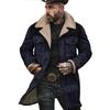 Men's 2026 Autumn/Winter Suede Patchwork Jacket with Multi-Pocket Zipper