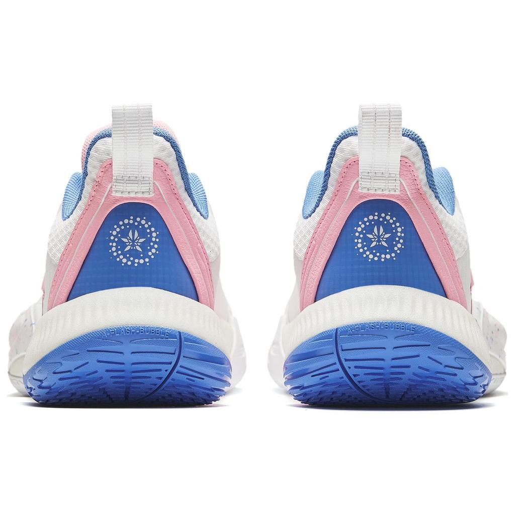 Anta Bubble Bounce 2 Bubble Gum Shock Absorbing Durable Low Top Basketball Shoes Men sneaker White Pink Blue 912421608Q-3