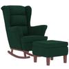 VidaXL Chaise à Bascule avec Pieds en Bois et Tabouret Fauteuil de Salon Relaxation Meuble de Salle de Séjour Chambre 3121232