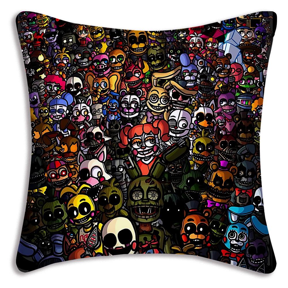 Anime F-Fnafs Boy Pillow Covers Cartoon Sofa Decorative Home Double-sided Printing Short Plush Cute Cushion Cover