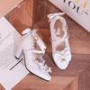 Japanese Soft Girl Mary Jane Shoes Thick Heel High Heel Lolita Sandals Lace Bow Girl Shoes Student Shoes Single Shoes
