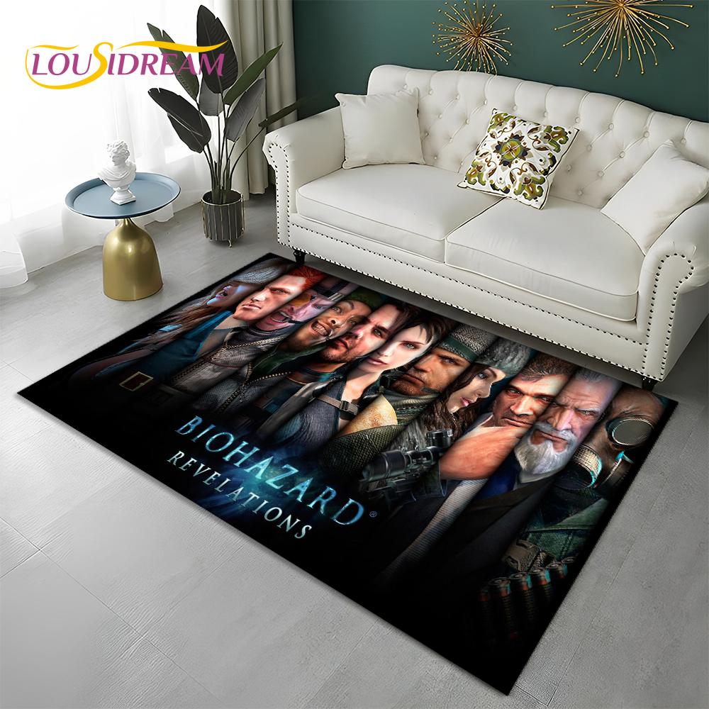 3D Games R-Resident Evil Gamer Carpet Rug for Home Living Room Bedroom Sofa Doormat Decor,kids Play Area Rug Non-slip Floor Mat