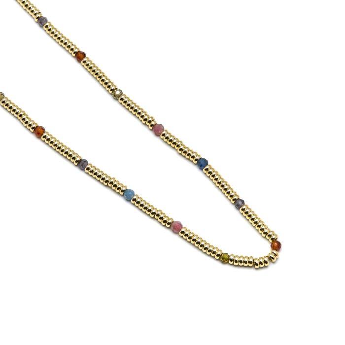 Collier - Luxenter - Deli - Argent 925 - Or 18k - Cristaux multicolores
