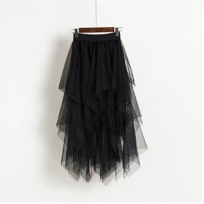 Gonne in tulle con vita elastica Gonna tutù in rete elastica a vita alta moda donna Gonna midi sexy per ragazze