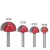 4 Pcs 6mm Shank Router Core Box Bits CNC Round Groove Milling Cutter Woodworking Tools 16mm/22mm/25mm/32mm ZeGoods
