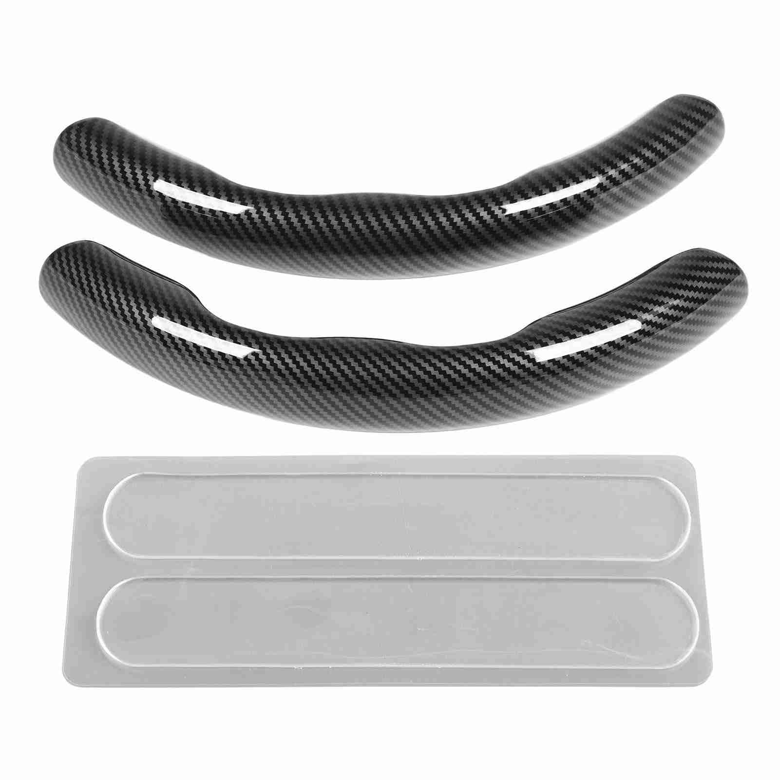 

2 шт. Чехол на рулевое колесо с рисунком под карбоновое волокно, удобный на ощупь, деликатная текстура, универсальный чёрный