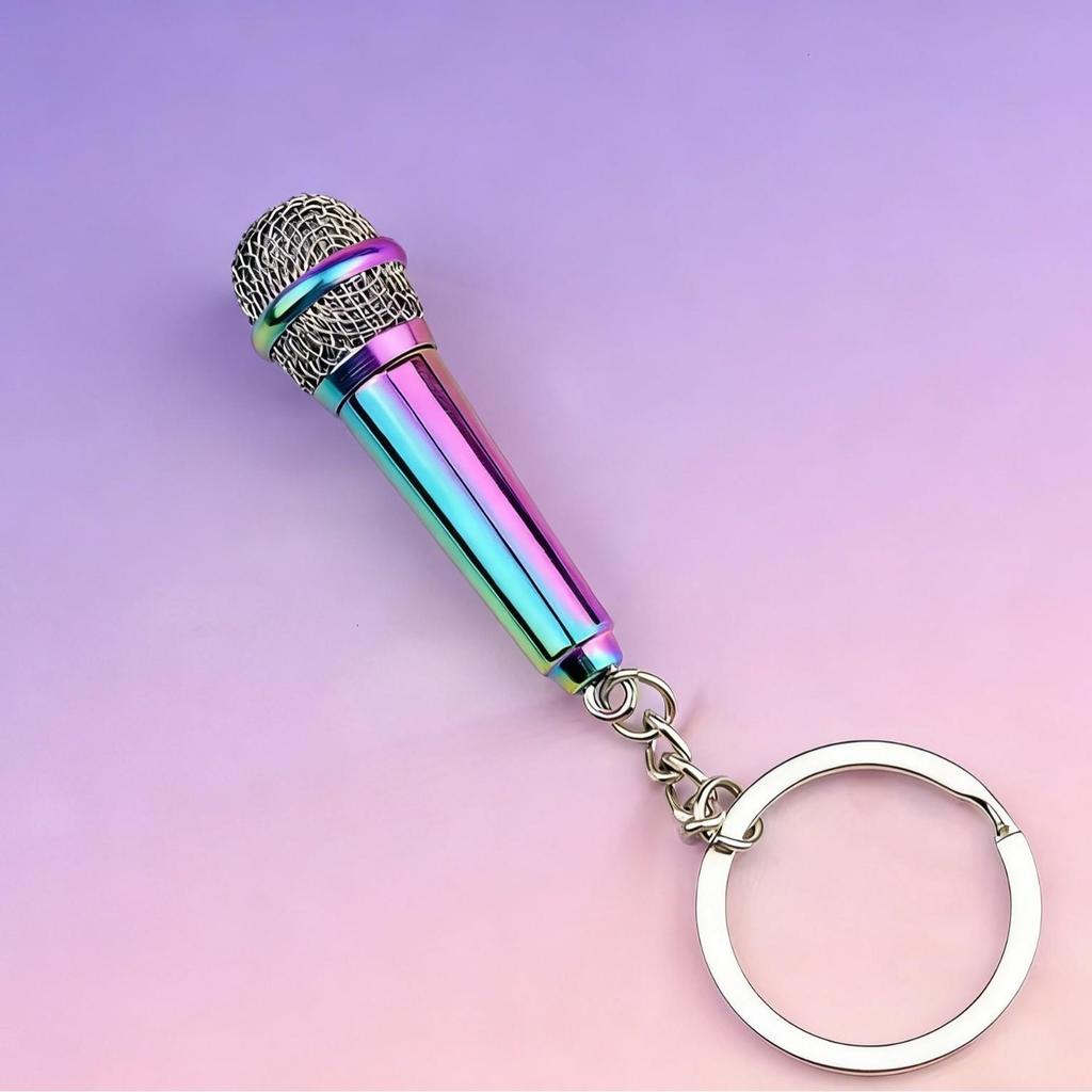 Creative Valentine's Day Metal Microphone Keychain Gift