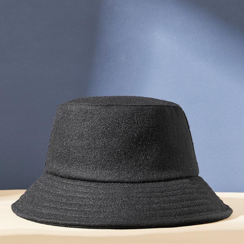 Herbst- und Winter-Bucket-Hat warmer Woll-Herrenhut Mode-Schatten Damen-Hut mit großer Krempe Show-Waschbeckenhut