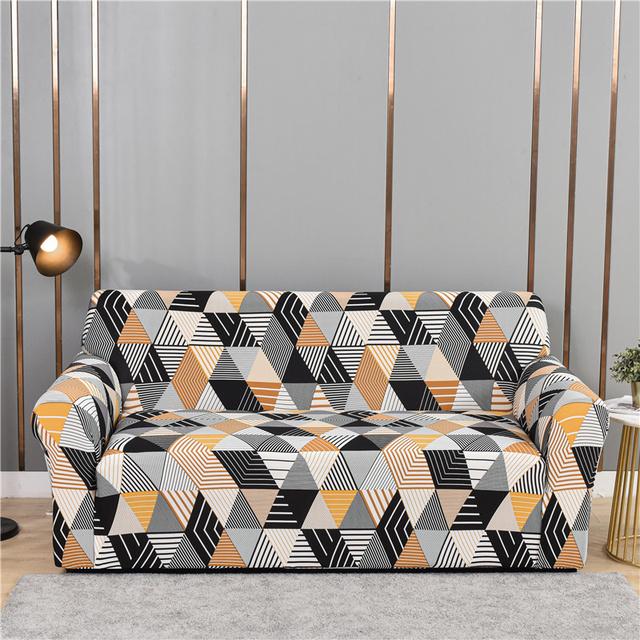 Geometrische große Sofabezüge für Wohnzimmer Ecke Chaiselongue Couch Schonbezüge elastische Sofaschutz Stuhl Sesselbezug 1 Stück