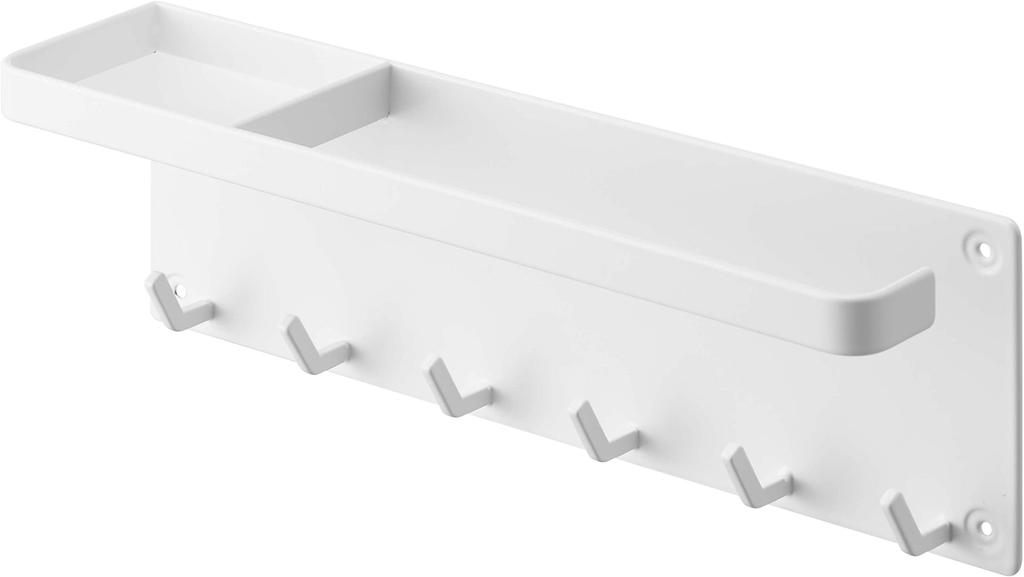 Yamazaki Tower Umbrella Holder with for Plasterboard W28 X X X X Small Item 6691 Plasterboard Tweezers and Wood Tray, White, Walls, Approx. D6.5