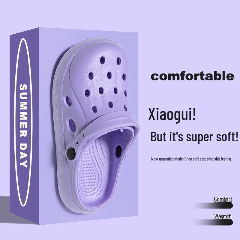 Nové dámské pantofle s uzavřenou špičkou s kresleným potiskem - Roztomilé a pohodlné letní boty pro vnitřní/venkovní nošení