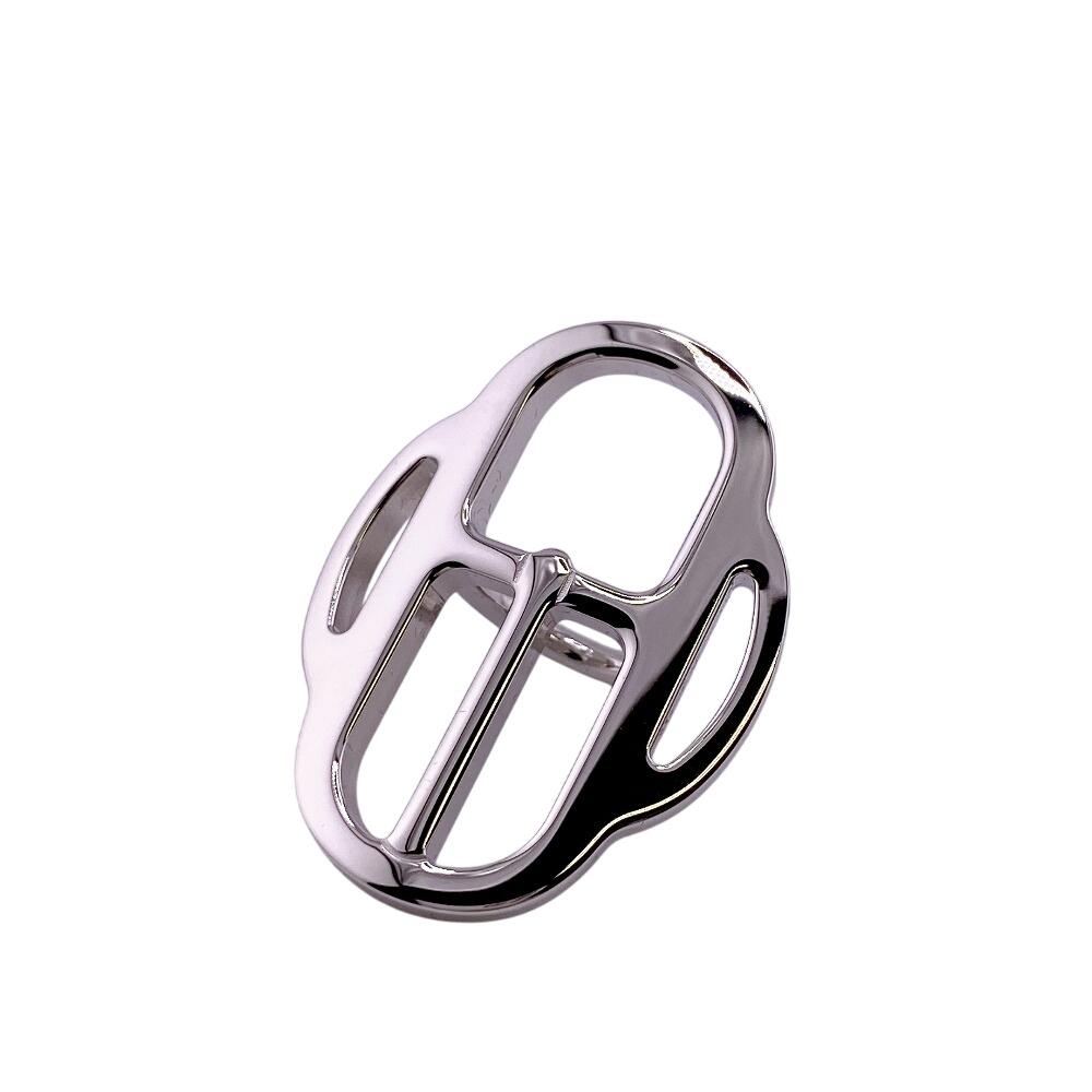 

HERMES Scarf ring Gold Plated Mini Buckle Twilly Ring Scarf ring Silver Gold Plated unisex Used