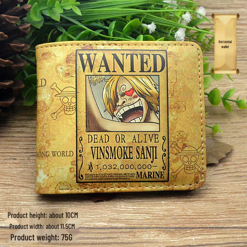 Portmonetka na monety i etui na karty zapinane na zamek błyskawiczny z motywem One Piece