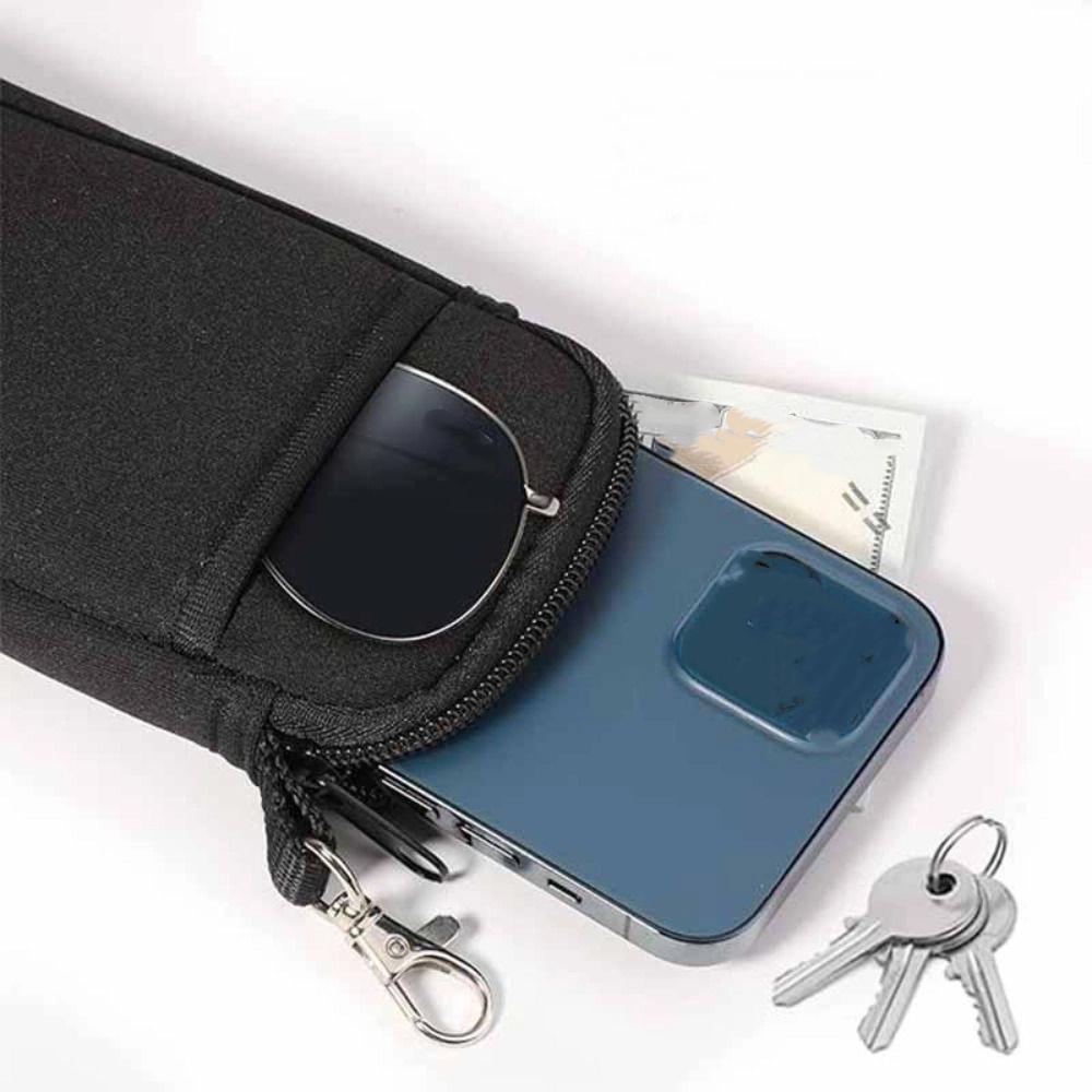 Soft Zipper Phone Bag Portable Storage Bag Multifuctional Eyeglass Pouch  Travel Use