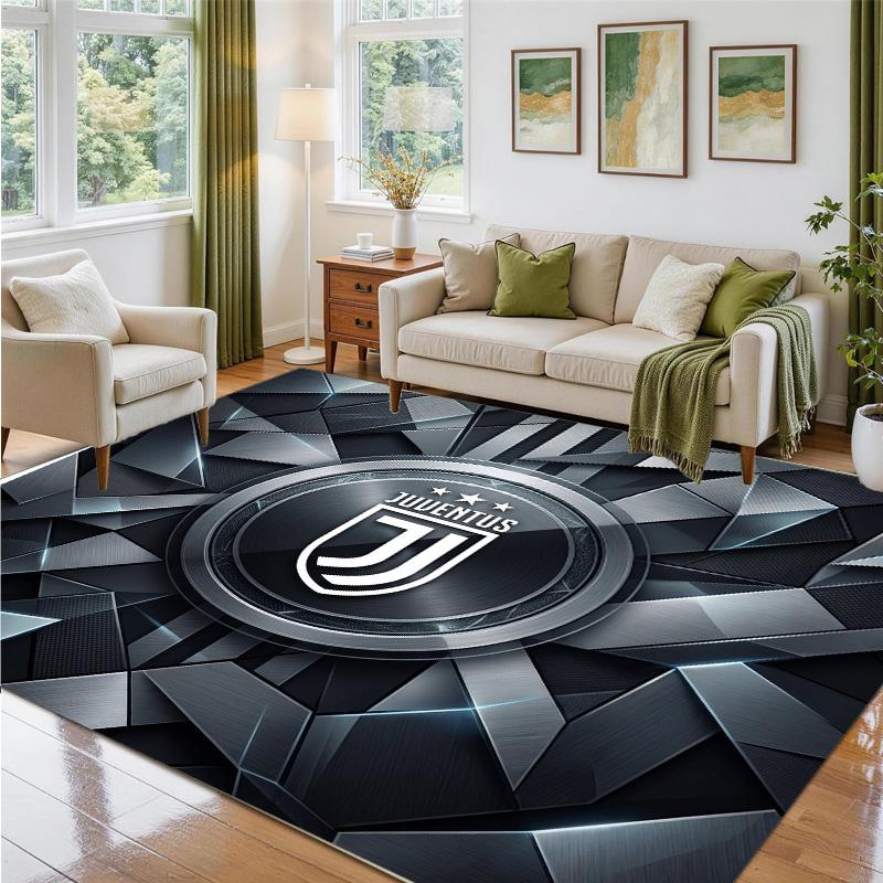 Juventus FC Design Crystal Velvet Rug Soft Decorative Mat for Bedroom Entrance