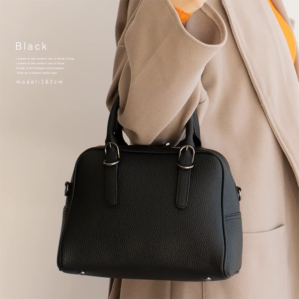 Vita Felice Belt Handle 2way Mini Boston Bag for Women [VITAFELICE] inb-10036p (Black)