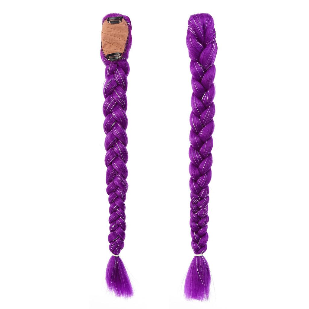 Perruques Rumi Princess Kpop Hunters Violettes à Longue Queue de Cheval de 80 cm Accessoire Prop de Cosplay d'Halloween