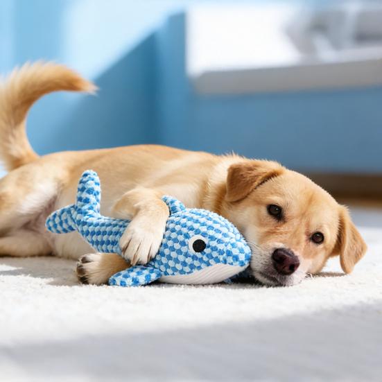 Ocean Animal Dog Toy Plush Squeaky Dog Chew Toy Textured Fabric Stuffed Animals