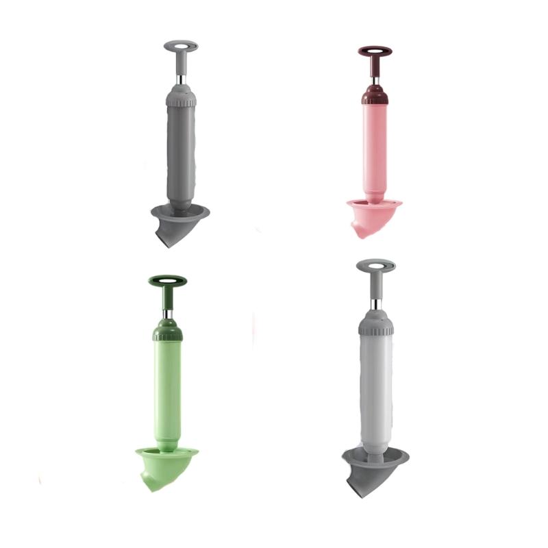 Toilet Plunger Professional Air Powered Drain Unclogger With Pressure Meter Declogger ABS Handle