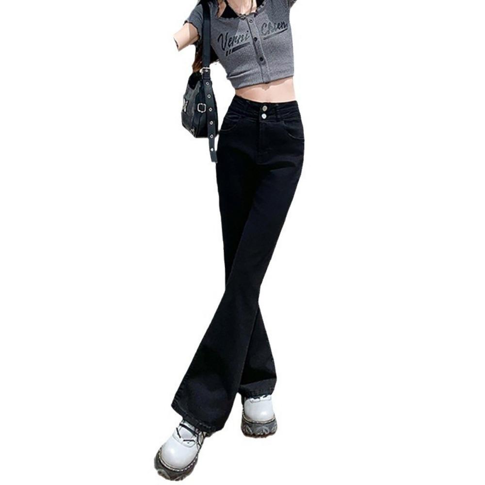 Slight Jeans Women's Autumn and Winter New Elastic and Thin Small High-waisted Versatile Horseshoe Flared Pants
