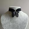 Gothic Velvet Butterfly Necklace