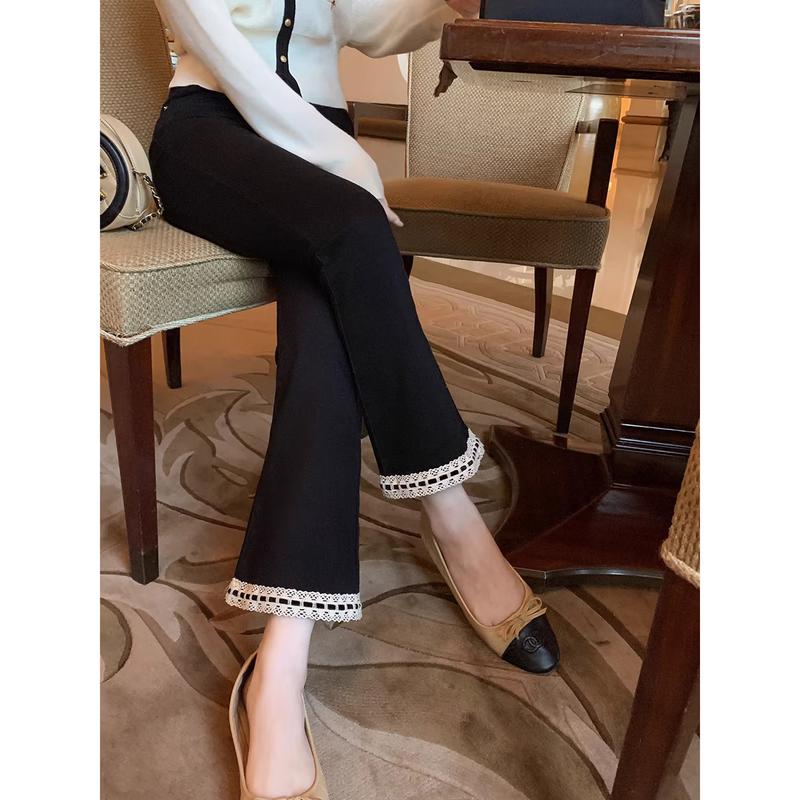 Rabbit s High-Waist Flared Denim Wide-Leg Pants M