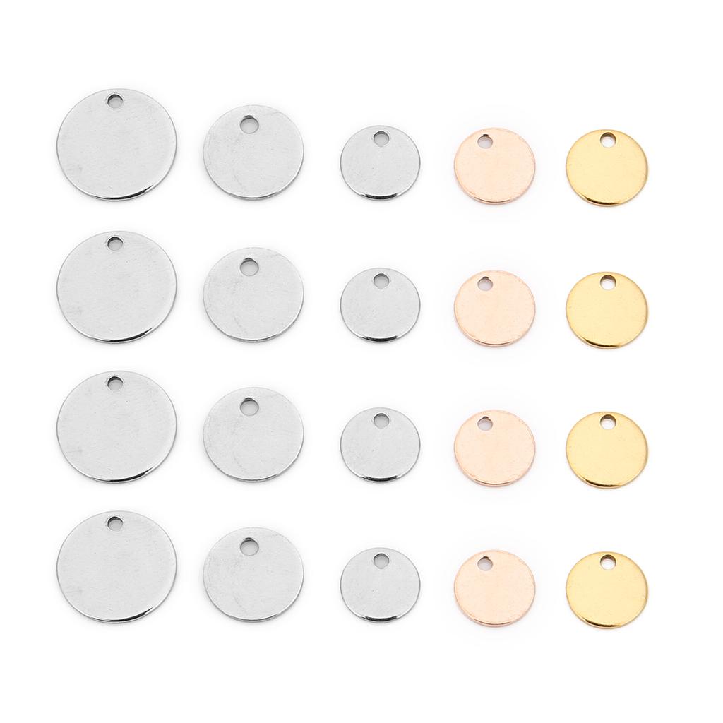Louleur 6 8 10 12 15 20 25 30 40mm Round Stainless Steel Charms Pendant Blank Stamping Dog Tag Charms DIY Necklace Bracelet