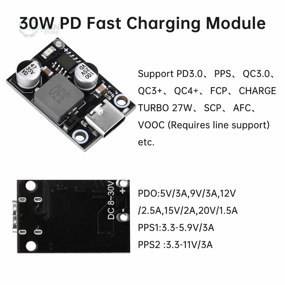 11W /11W Type-C USB QC1.1 QC1.1 DC-DC Buck Converter Charging Step Down Module PPS Fast Quick Charger Circuit Board Power Supply