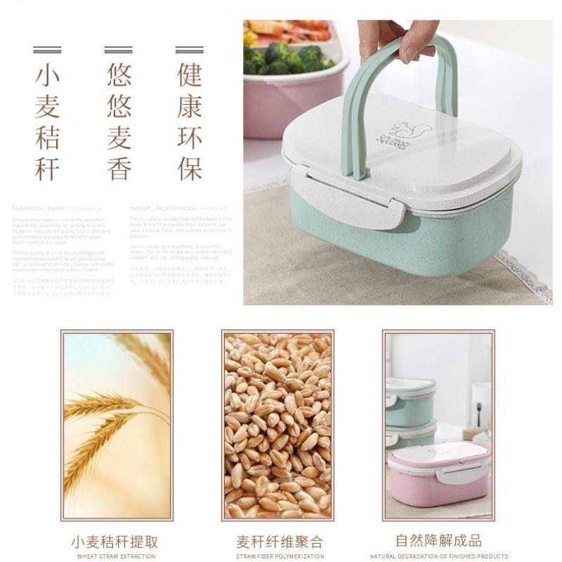 Wheat Lunch Box Straw Box Microwave Food Box Picnic Food Container