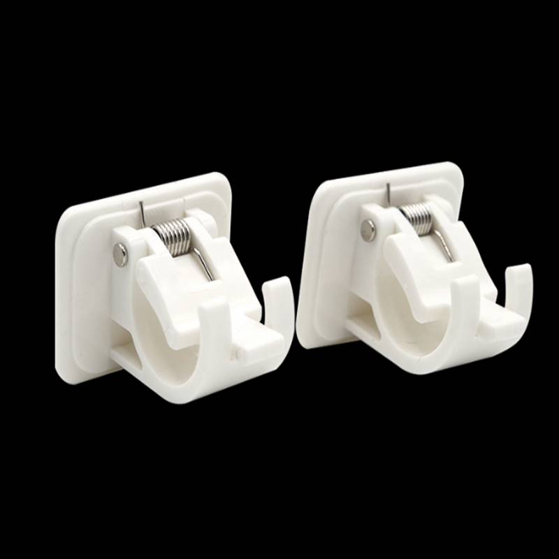 Non-Perforated Curtain Rod Supports 4 Pack, Strong Adhesive Brackets for Easy Installation