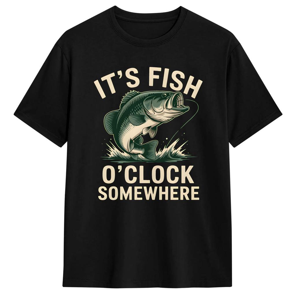 Fly Fishing Tshirt Summer Hip Hop T Shirts Man Pure Cotton Crewneck Oversized Clothing Shortsleeve Vintage Tshirt
