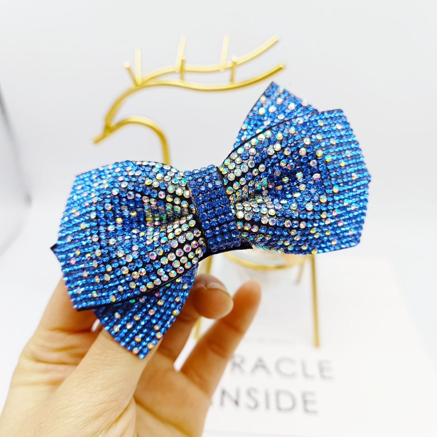 

Заколка-бантик со стразами: Блестящая корейская заколка для волос, элегантный головной убор для знаменитостей.