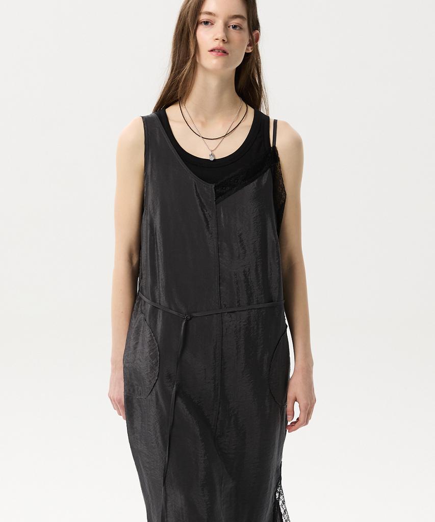 MIDNLOW Unbalanced Layered Dress