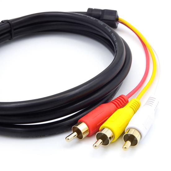 DOONJIEY HDMI-compatible Male to 3 RCA AV Composite Male M/M Connector Adapter Cable Cord