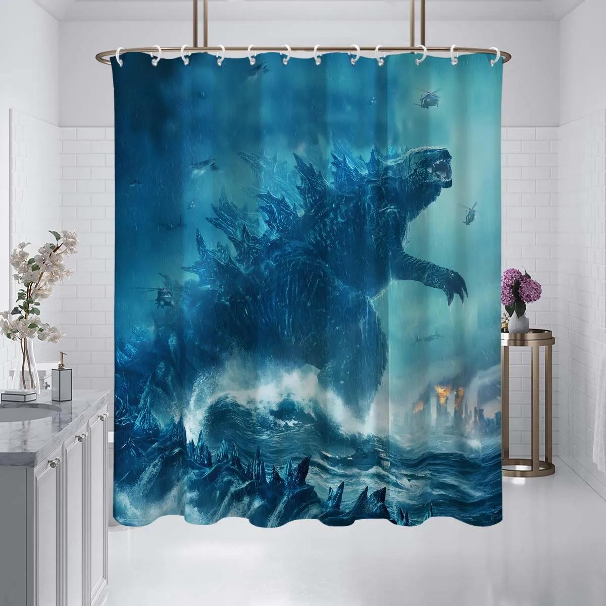 

1Pc Monster In Mist Pattern Printed Shower Curtain, With 12 Hooks, Suitable For Bathroom Showers, Bathtub, Home Use W60H190(CM)-1 Pcs