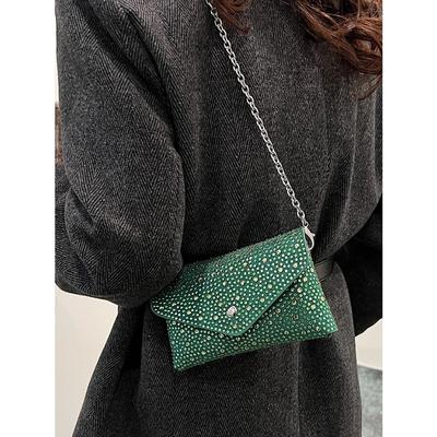 Autumn Winter Rivet Small Square Bag For Women Chic Design Chains Crossbody Bag Exquisite Ladies Party Clutch