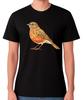 Floral Decorative Robin Bird T-Shirt Songbird Nature Wildlife Unisex Tee