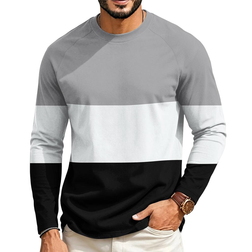 Herren Raglan Langarm T-Shirt mit Rundhalsausschnitt Lässiges T-Shirt für den Alltag
