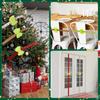 Christmas Cabinet Ribbon Bow Green Velvet Hanging Ornament Cabinet Door Decoration Holiday Big Bow