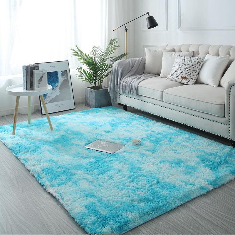Nordischer Seiden- und Wollteppich: Wohnzimmer Couchtischteppich, Schlafzimmer Vollflächige Nachttisch-Bodenmatte