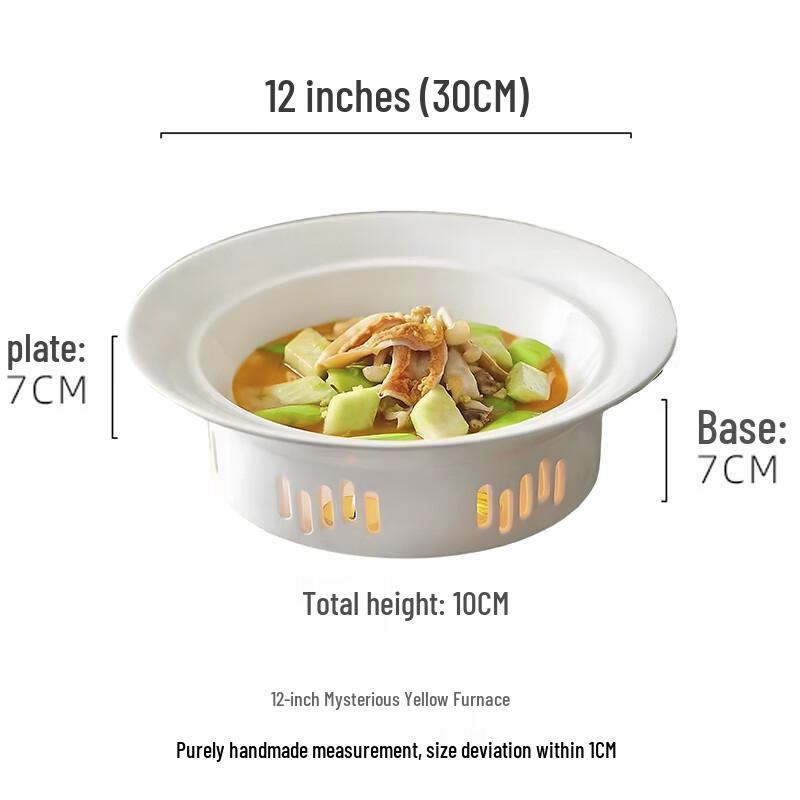 Commercial Ceramic Warming Serving Dish with Heating Stand