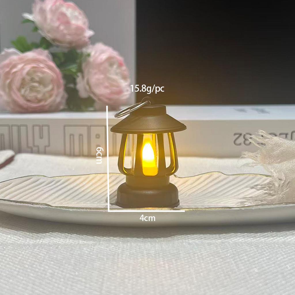 6Cm Mini Led Retro Glowing Pony Lantern Simulation Cande Light Night Light Dollhouse Miniature Lamp Home Decor Toy