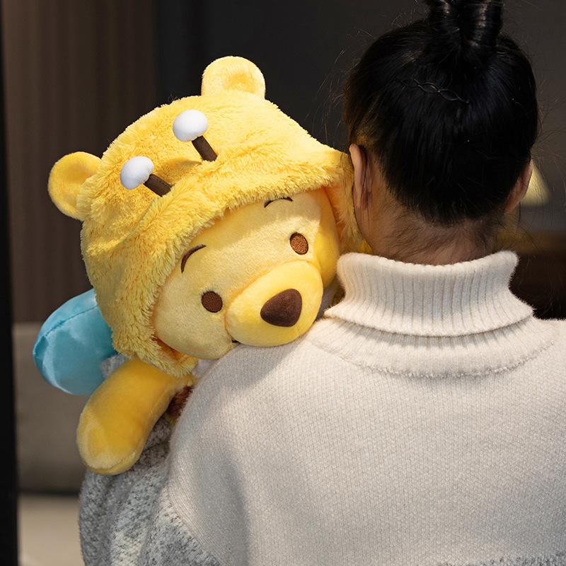25-50cm Cute Winnie the Pooh Cosplay Bee Plush Toy Very Soft Stuffed Anime Doll Kawaii Cuddly Bear Plushies Birthday Gifts