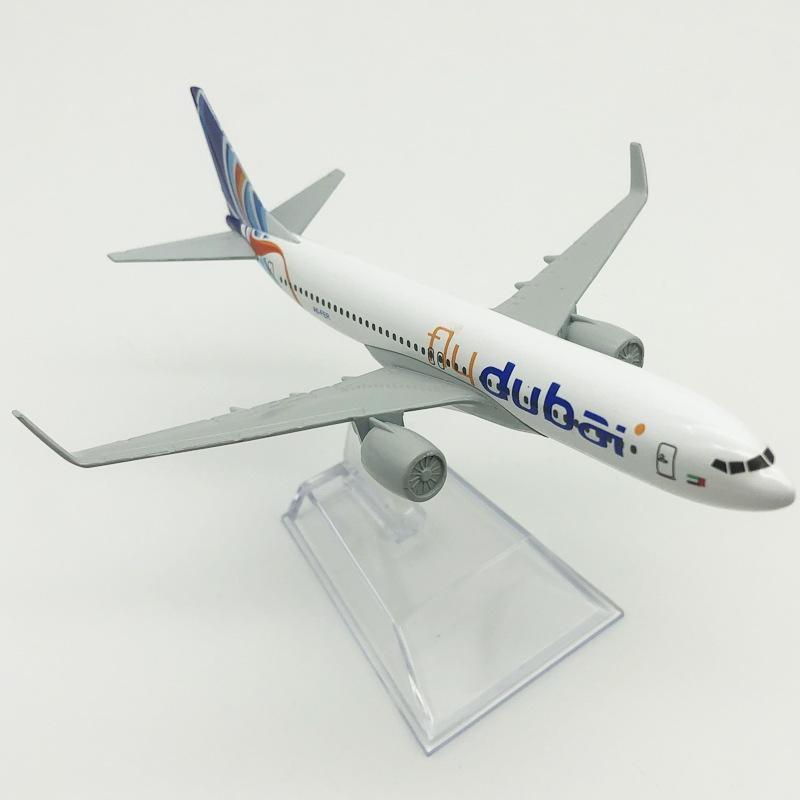

16CM Alloy Airplane Model Dubai Airlines 737 Collectible With Landing Gear Children s Toy Gift Hobby
