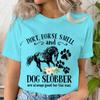 Horse Smell and Dog Slobber TShirts Women Dog Paw Floral Tshirts Short Sleeve Trendy Tee Shirt Tops Women Wild Horse T Shirts