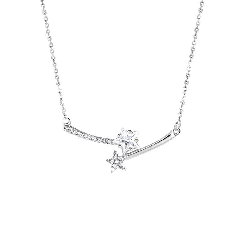 

Ожерелье из стерлингового серебра 925 пробы, женское ожерелье с метеоритным дождем, особый дизайн, легкая роскошная цепочка с цирконием на ключице 925