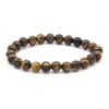 New European & American Style Cross Bracelet, 8MM Natural Stone Beaded Fashion Accessory