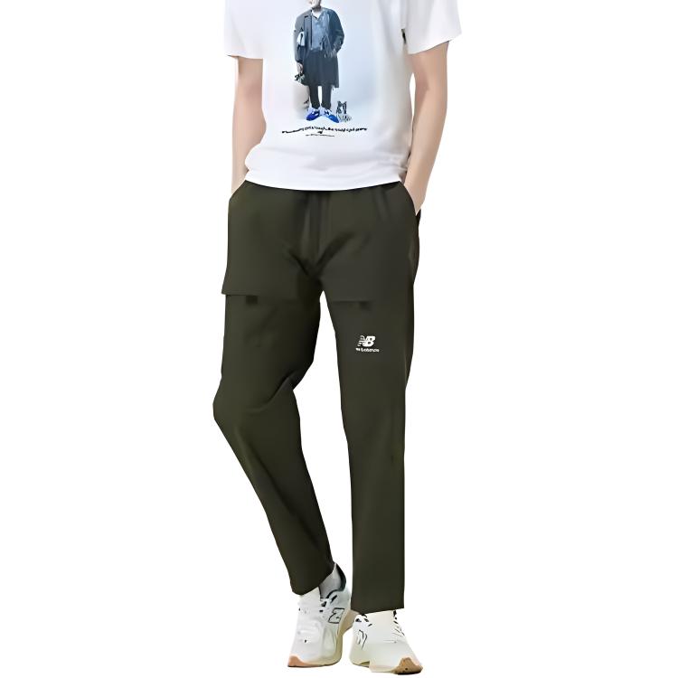 New Balance Knitted Sweatpants Men's Army Green Moderate Cargo Pants AMP13396-ECL